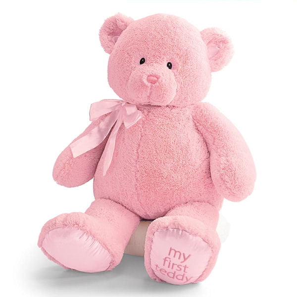 Details about   Gund plush teddy bear pink my first teddy 021030 Large Lovey girl